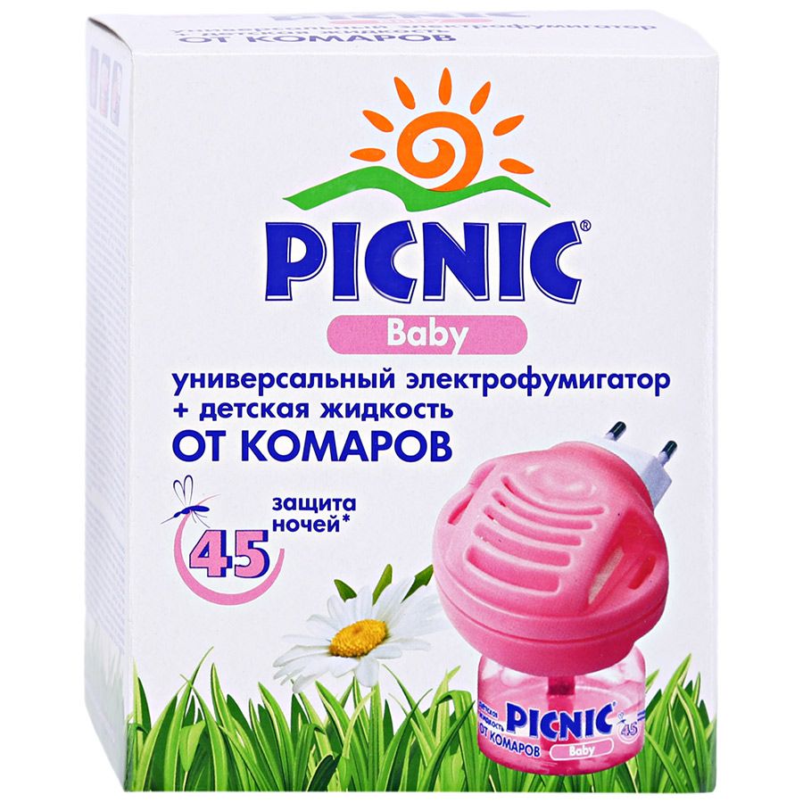 PICNIC Baby КОМПЛЕКТ: фумигатор+жидкость 45 ночей (30мл) (1*16) Россия PICNIC Baby КОМПЛЕКТ: фумигатор+жидкость 45 ночей (30мл) (1*16) Россия